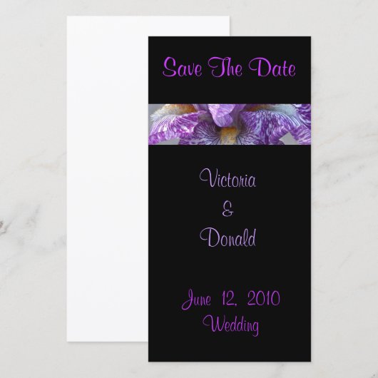Batik Iris Save The Date Foto Kaarten (Voorkant / Achterkant)