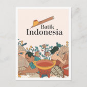 Batik Java Indonesia Travel Briefkaart (Voorkant)