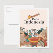 Batik Java Indonesië Reizen Briefkaart (Voorkant / Achterkant)