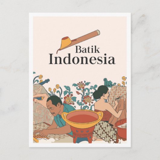Batik Java Indonesië Reizen Briefkaart (Voorkant)