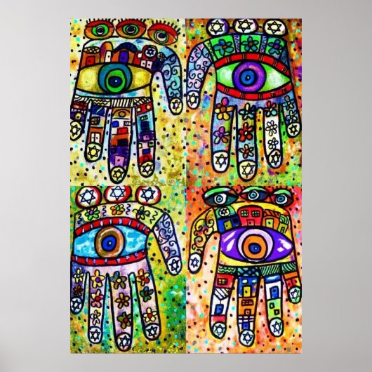 Batik Judaica Hamsas Poster (Voorkant)