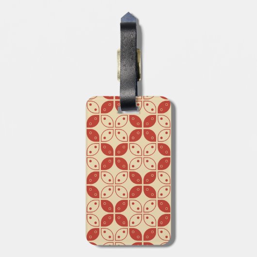 Batik Kawung, Indonesisch patroon, Javaans, etnisc Bagagelabel (Achterkant verticaal)