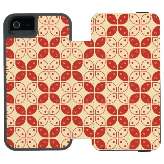 Batik Kawung, Indonesisch patroon, Javaans, Etnisc Incipio iPhone Portemonnee Hoesje (Agenda Open)