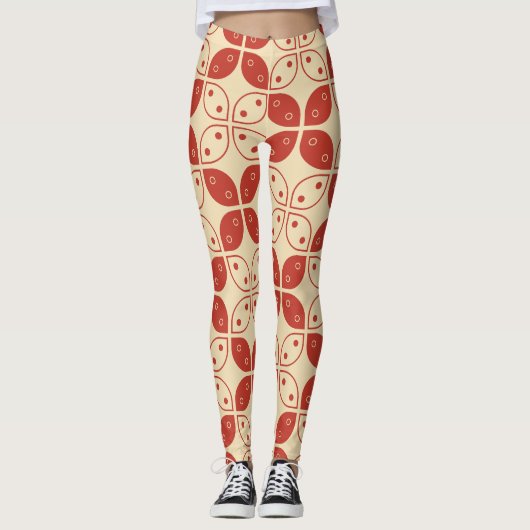 Batik Kawung, Indonesisch patroon, Javaans, Etnisc Leggings (Voorkant)