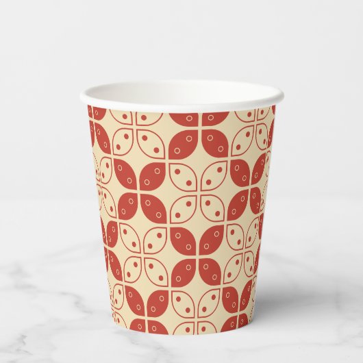 Batik Kawung, Indonesisch patroon, Javaans, etnisc Papieren Bekers (Achterkant)