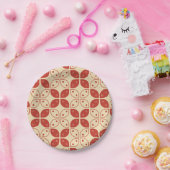 Batik Kawung, Indonesisch patroon, Javaans, etnisc Papieren Bordje (Feest)