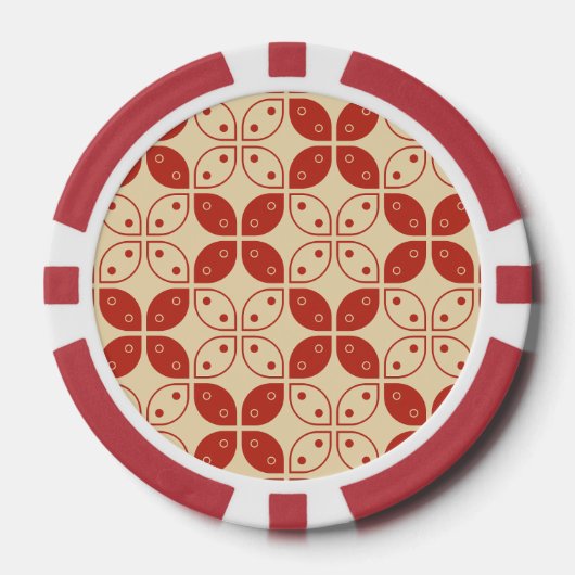 Batik Kawung, Indonesisch patroon, Javaans, etnisc Poker Chips (Voorkant)