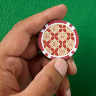 Batik Kawung, Indonesisch patroon, Javaans, etnisc Poker Chips
