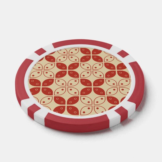 Batik Kawung, Indonesisch patroon, Javaans, etnisc Poker Chips (Enkel)