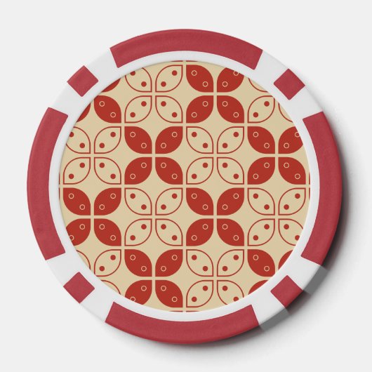 Batik Kawung, Indonesisch patroon, Javaans, etnisc Poker Chips (Achterkant)