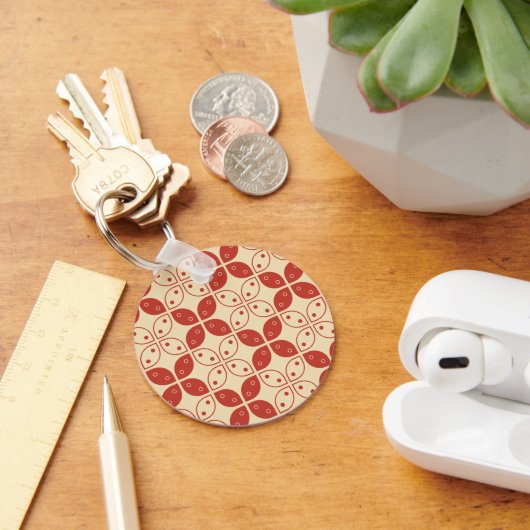 Batik Kawung, Indonesisch patroon, Javaans, Etnisc Sleutelhanger (Bureau)