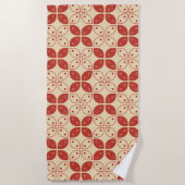Batik Kawung, Indonesisch patroon, Javaans, Etnisc Strandlaken (Voorkant)