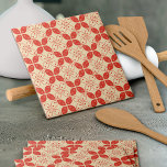 Batik Kawung, Indonesisch patroon, Javaans, etnisc Tegeltje<br><div class="desc">Elegant,  stijlvol en verfijnd batik kawung patroon in rode en bruine kleur. Modern en trendy cadeau,  perfect voor de Indonesische liefhebber in je leven.</div>