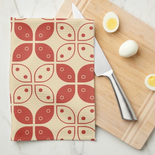 Batik Kawung, Indonesisch patroon, Javaans, etnisc Theedoek (Quarter Fold)