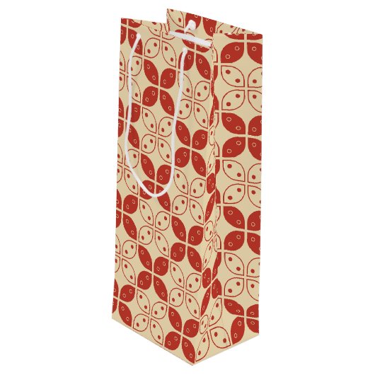 Batik Kawung, Indonesisch patroon, Javaans, Etnisc Wijn Cadeautas (Achterkant Gekanteld)