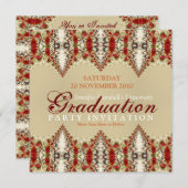 Batik Lace Afstuderen Invitation Kaart (Voorkant / Achterkant)
