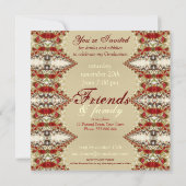 Batik Lace Afstuderen Invitation Kaart (Achterkant)