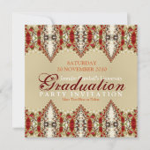 Batik Lace Afstuderen Invitation Kaart (Voorkant)