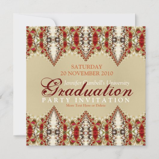 Batik Lace Afstuderen Invitation Kaart (Voorkant)