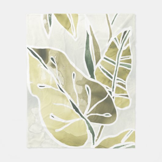Batik Leaves Fleece Deken (Voorkant)