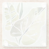 Batik Leaves Glazen Onderzetter (Achterkant)