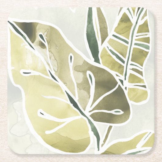 Batik Leaves Kartonnen Onderzetters (Voorkant)