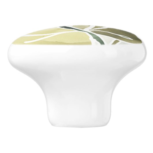 Batik Leaves Keramische Knop (Zijkant)