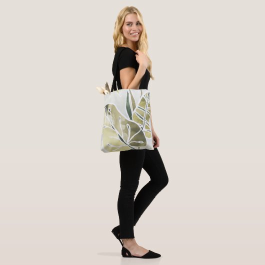 Batik Leaves Tote Bag (Op model)