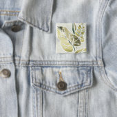 Batik Leaves Vierkante Button 5,1 Cm (In situ)