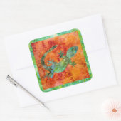 Batik Lizard Vierkante Sticker (Envelop)