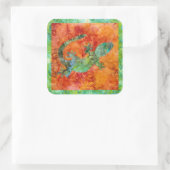 Batik Lizard Vierkante Sticker (Tas)