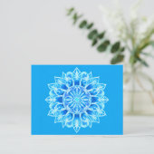 Batik Mandala Bloem in Turquoise Briefkaart (Staand voorkant)