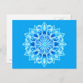 Batik Mandala Bloem in Turquoise Briefkaart (Voorkant / Achterkant)