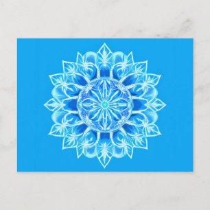Batik Mandala Bloem in Turquoise Briefkaart