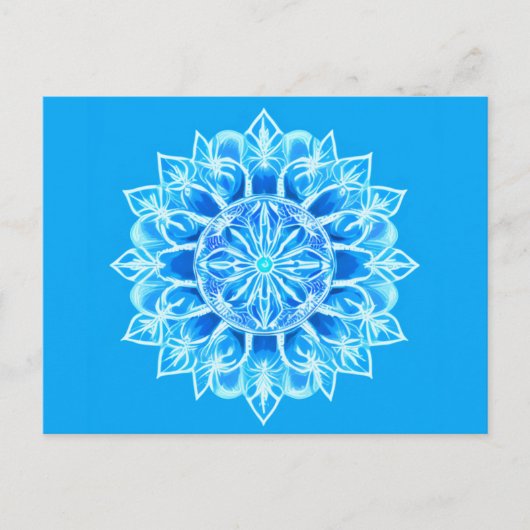 Batik Mandala Bloem in Turquoise Briefkaart (Voorkant)