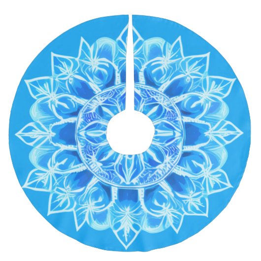 Batik Mandala Bloem in Turquoise Kerstboom Rok (Voorkant)