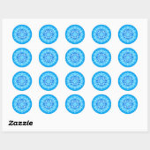 Batik Mandala Bloem in Turquoise Ronde Sticker (Vel)