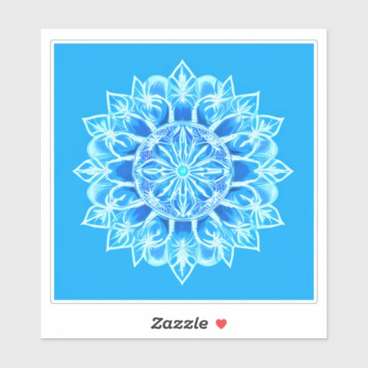 Batik Mandala Bloem in Turquoise Sticker (Vel)