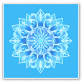 Batik Mandala Bloem in Turquoise Sticker (Voorkant)