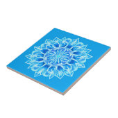 Batik Mandala Bloem in Turquoise Tegeltje (Zijkant)