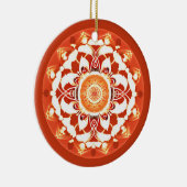Batik Mandala Patroon in Roest Rood Keramisch Ornament (Rechts)