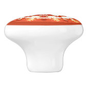 Batik Mandala Patroon in Roest Rood Keramische Knop (Zijkant)