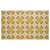Batik Mandala Pattern Mustard Gold en Brown Stof (Fat Quarter)