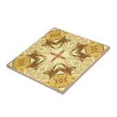 Batik Mandala Pattern Mustard Gold en Brown Tegeltje (Zijkant)