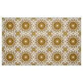 Batik Mandala Pattern Mustard Gold en Cream Stof (Fat Quarter)