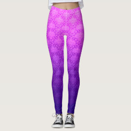 Batik motief leggings met roze en blauwe gradaties
