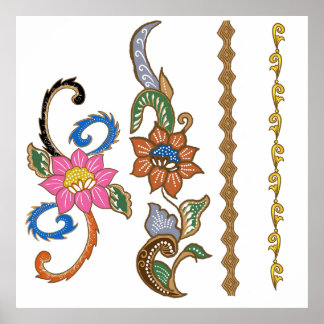 Batik Motieven Ontwerp Poster