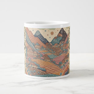 Batik Mountain illustratie Grote Koffiekop