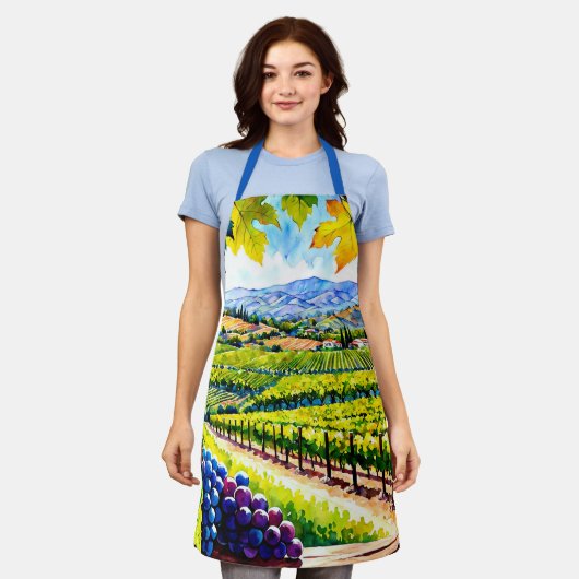 Batik Napa Valley Wijngaarden Sassy wijnliefhebber Schort (Gedragen)