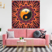 Batik New age Yin Yang Wrapped Canvas (Insitu (Woonkamer))